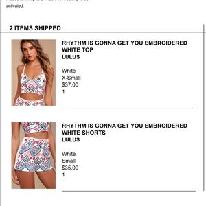 Lulus embroidered white set